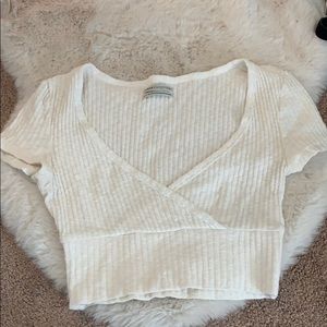 White crossover crop top
